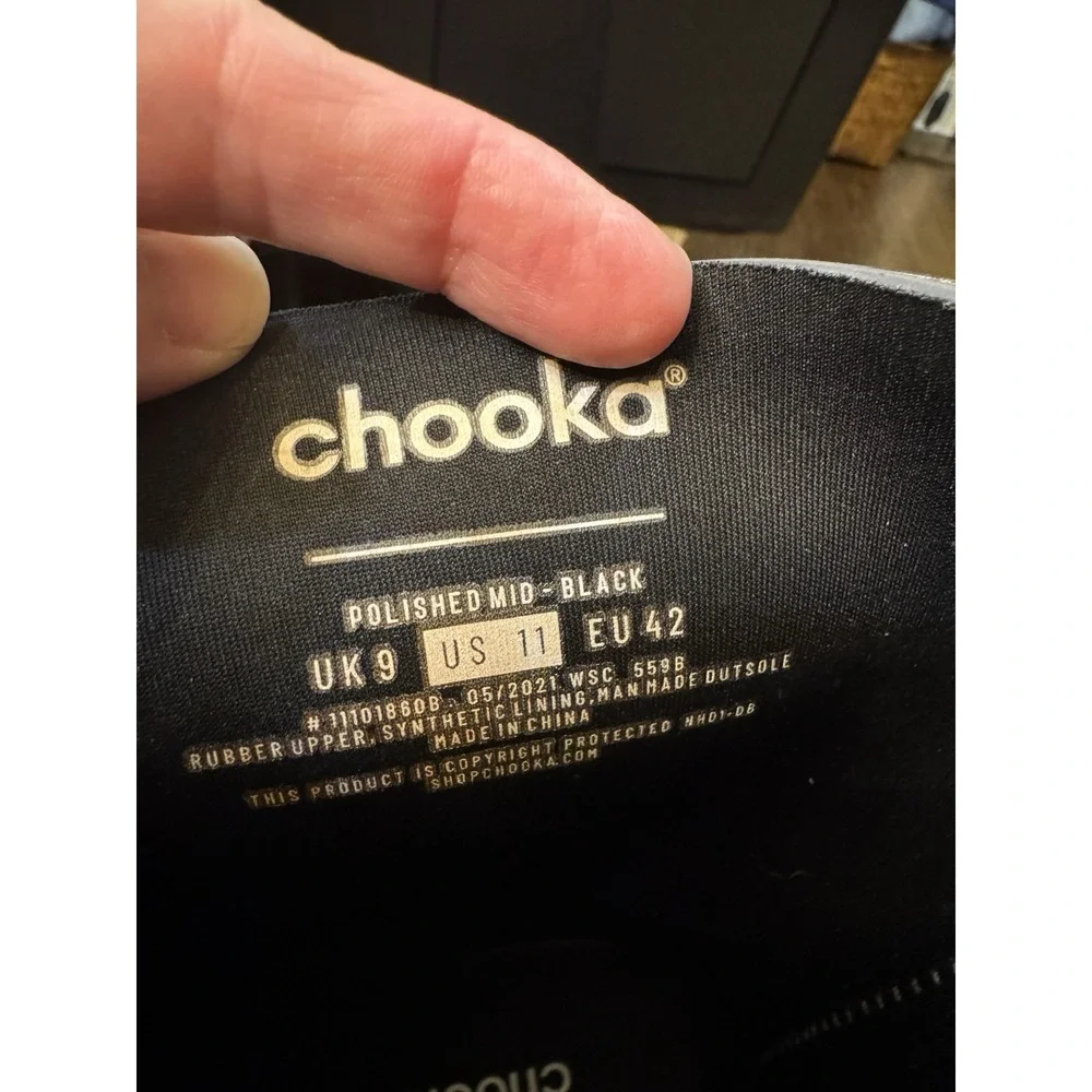 Chooka Women's Polished Mid Rain Boot Black Size‎ 11